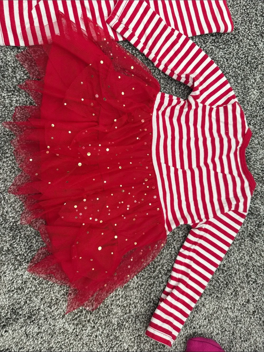 Bonnie Baby Red and White Santa Stripe Tutu Matching Set